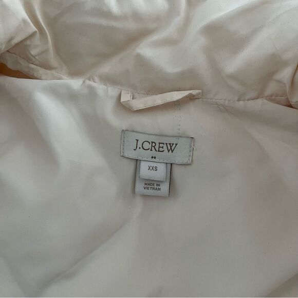 J. Crew Factory Down Cream Quilted Puffer Vest, Size XXS - Picture 6 of 13